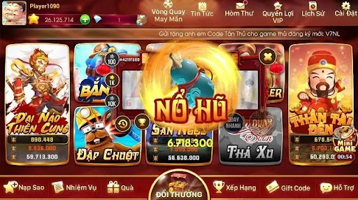 Nổ hũ sở hữu giao diện dễ nhìn, dễ chơi và đẹp mắt